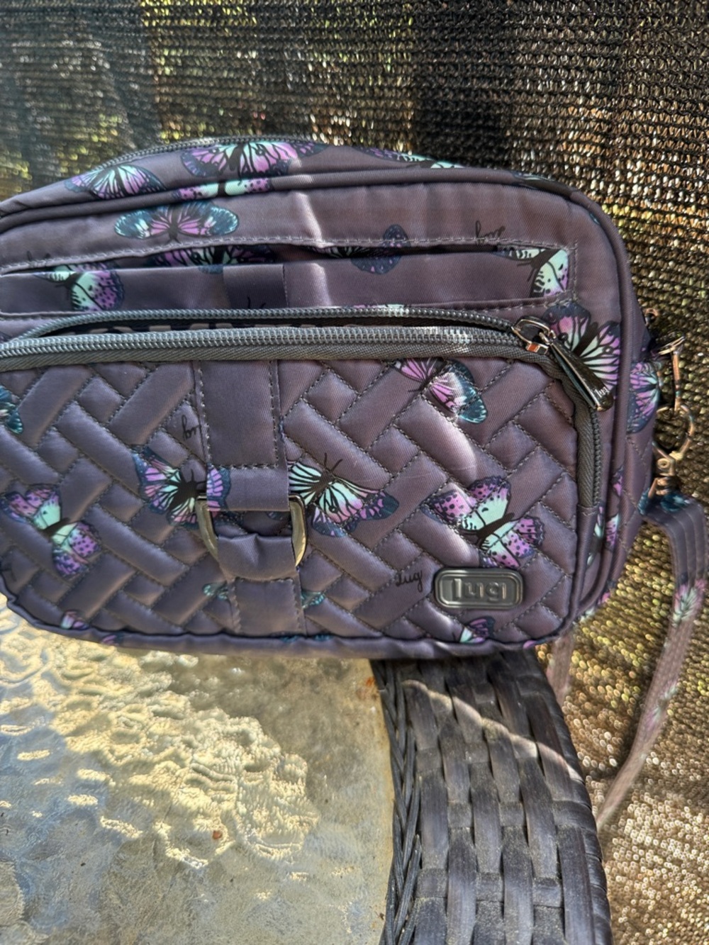 lug Purple Quilted Butterfly Crossbody Bag - Picture 3 of 8